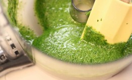 Mint Parsley Pesto by the Farm-to-Table Chef Demo at the Urban Farming Institute.